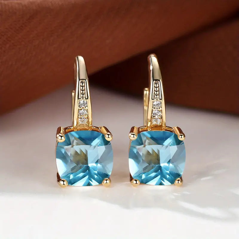 Mystica™ | 18K Gold Stone Hoop Earrings