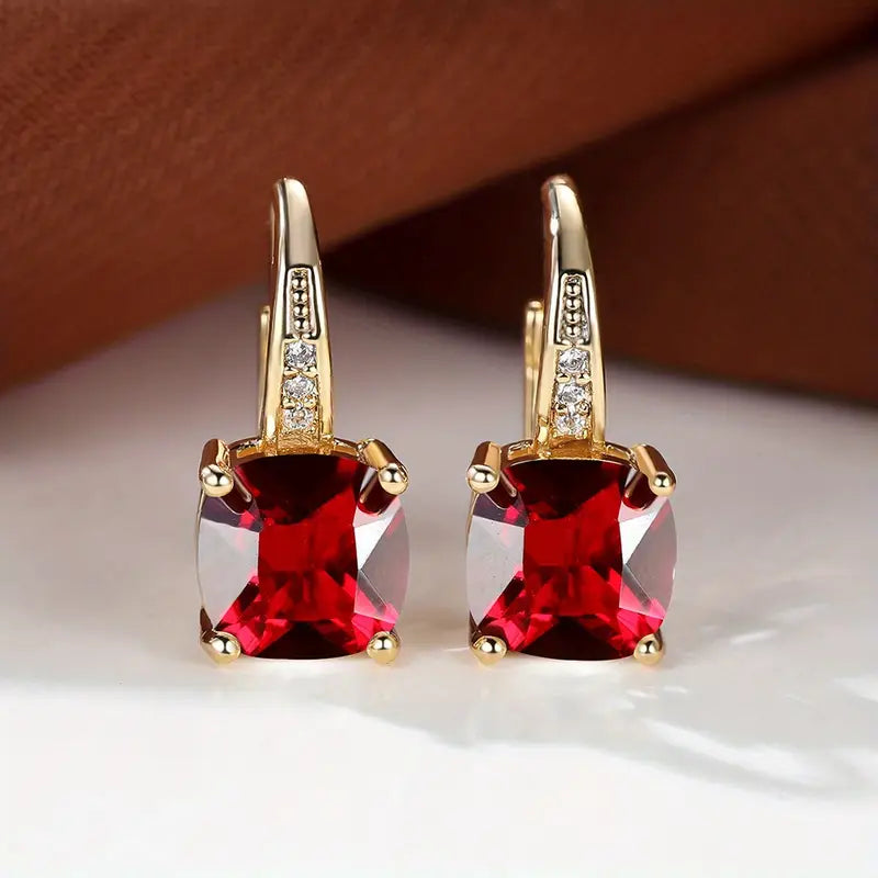 Mystica™ | 18K Gold Stone Hoop Earrings