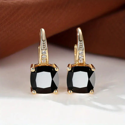 Mystica™ | 18K Gold Stone Hoop Earrings