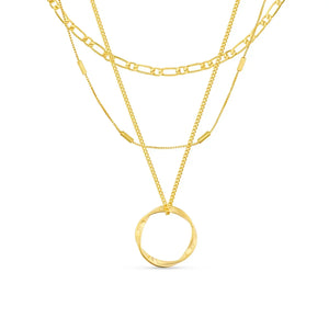 Circa™ | 18K Gold Open Circle Three Row Necklace